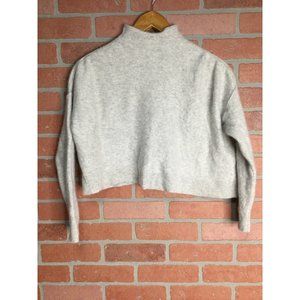 Pilcro and Letterpress Women Cashmere Crop Sweater Mock Neck Pullover Medium